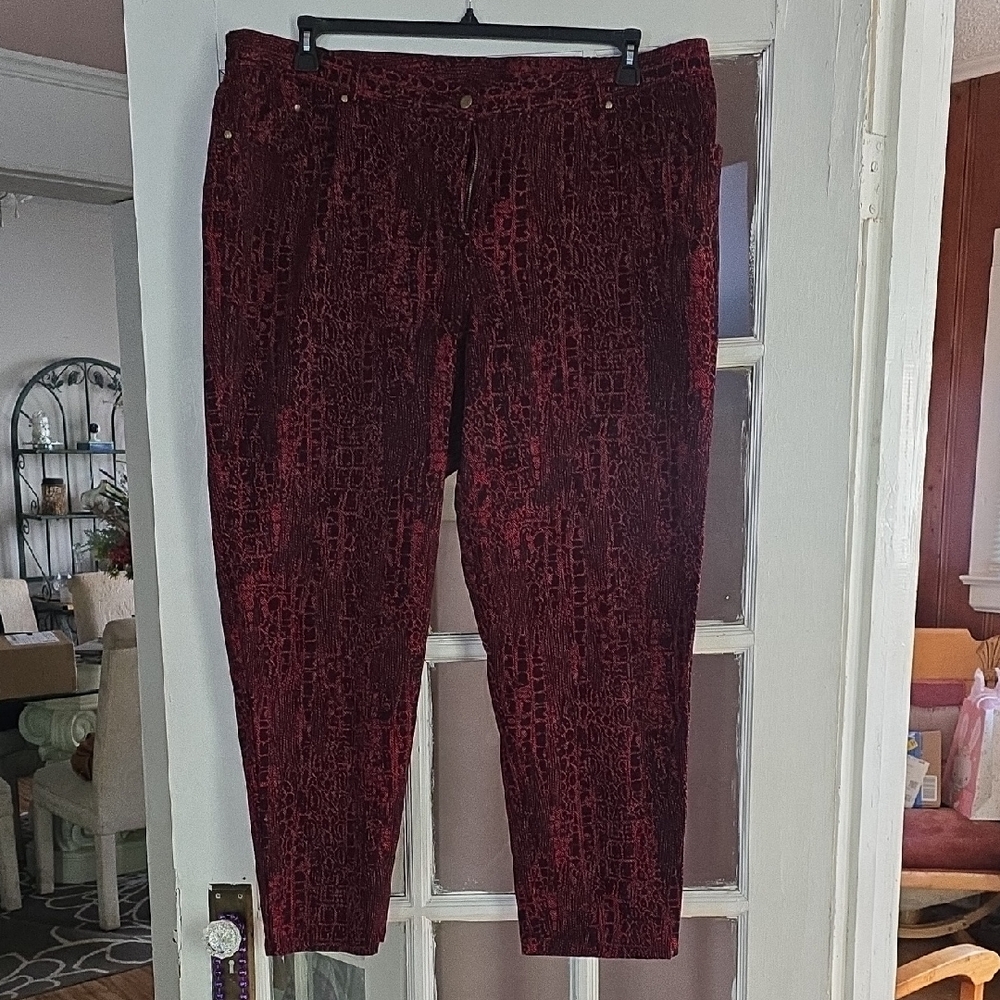 Ruby Rd. Red and Black Luxurious Trousers
